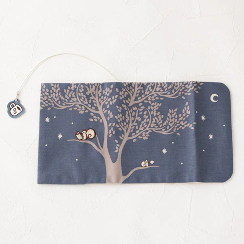 【販売終了】リスくん刺繍入　布製ブックカバー - Image 5